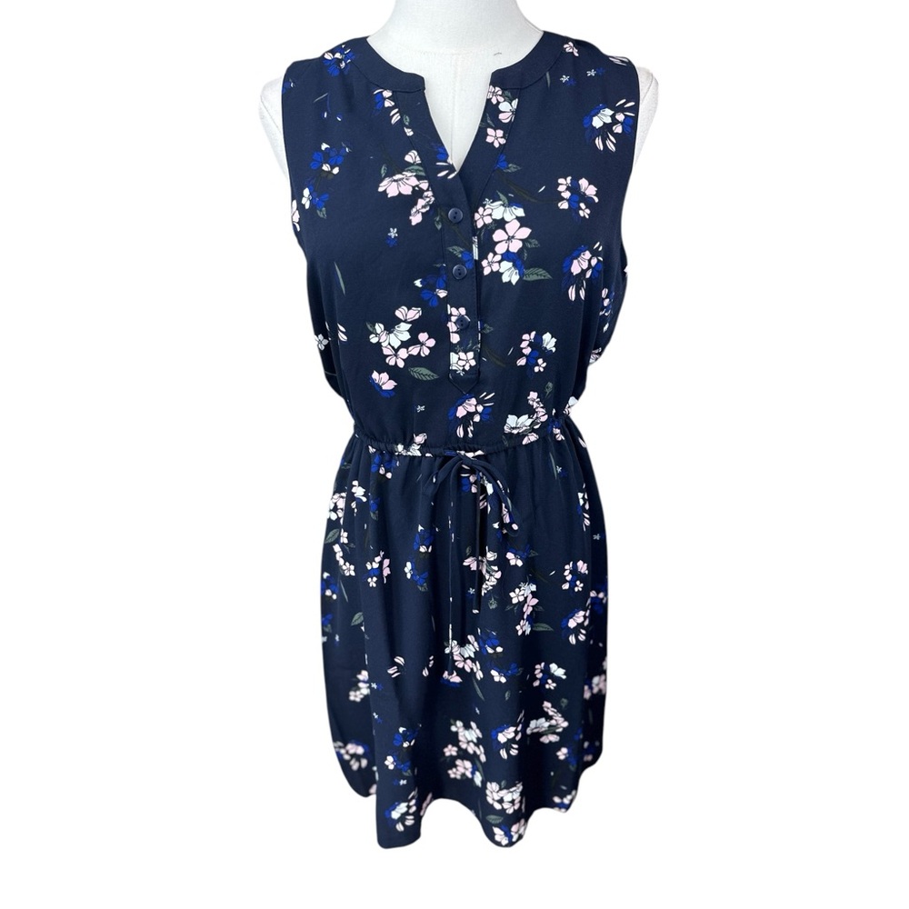 41 Hawthorn NWT SZ SM Clara T waist Blue Sleeveless V-neck Sundress - Picture 2 of 14